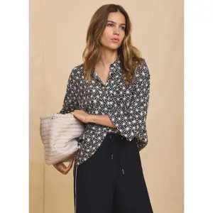 Mint Velvet Navy Geometric Print Resort Shirt